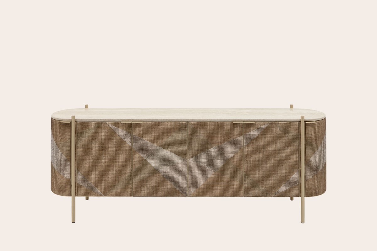 Cane Embroidered Buffet